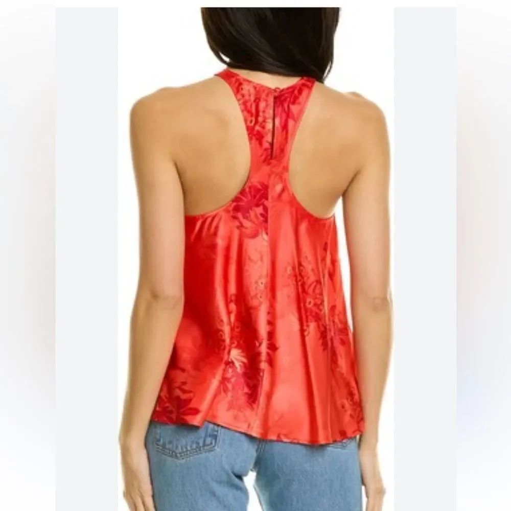 NEW ALLSAINTS PRINTED SILK BLEND TOP NWT Size 4 - Picture 4 of 9